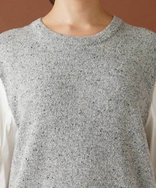 Leilian PLUS HOUSE / レリアンプラスハウス ニット・セーター | 異素材スリーブニットプルオーバー【NEMIKA】 | 詳細7