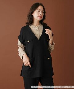 Leilian PLUS HOUSE / レリアンプラスハウス シャツ・ブラウス | ベストレイヤード風トップス【プラス企画】