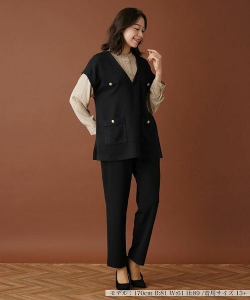 Leilian PLUS HOUSE / レリアンプラスハウス シャツ・ブラウス | ベストレイヤード風トップス【プラス企画】 | 詳細1