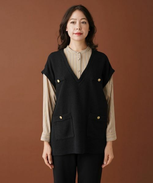 Leilian PLUS HOUSE / レリアンプラスハウス シャツ・ブラウス | ベストレイヤード風トップス【プラス企画】 | 詳細4