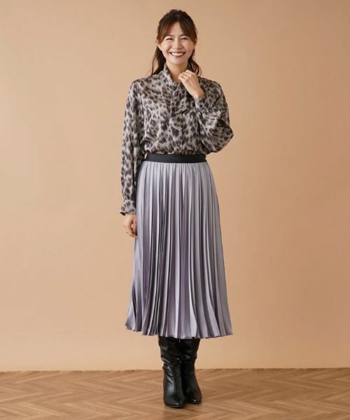 Leilian PLUS HOUSE / レリアンプラスハウス シャツ・ブラウス | レオパード柄ボウタイブラウス | 詳細1