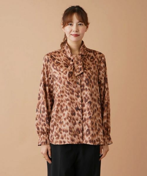 Leilian PLUS HOUSE / レリアンプラスハウス シャツ・ブラウス | レオパード柄ボウタイブラウス | 詳細8