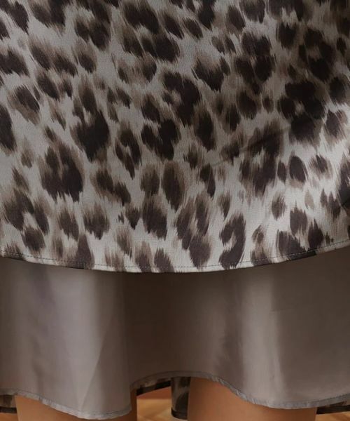 Leilian PLUS HOUSE / レリアンプラスハウス ミニ・ひざ丈スカート | レオパード柄フレアスカート | 詳細11