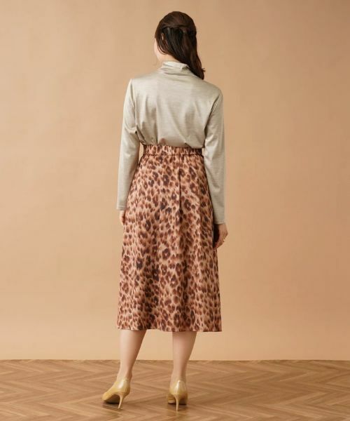 Leilian PLUS HOUSE / レリアンプラスハウス ミニ・ひざ丈スカート | レオパード柄フレアスカート | 詳細15