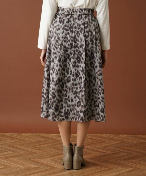 Leilian PLUS HOUSE / レリアンプラスハウス ミニ・ひざ丈スカート | レオパード柄フレアスカート | 詳細6