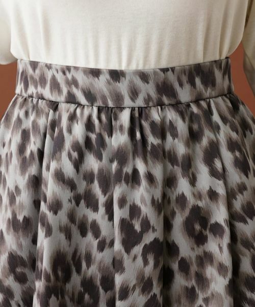 Leilian PLUS HOUSE / レリアンプラスハウス ミニ・ひざ丈スカート | レオパード柄フレアスカート | 詳細7