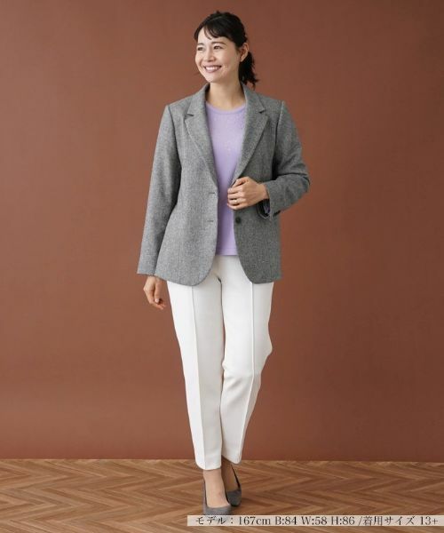 Leilian PLUS HOUSE / レリアンプラスハウス テーラードジャケット | へリンボーンテーラードジャケット | 詳細1