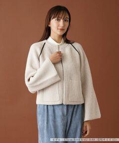 Leilian PLUS HOUSE / レリアンプラスハウス カーディガン・ボレロ | 配色ラインカーディガン【NEMIKA】