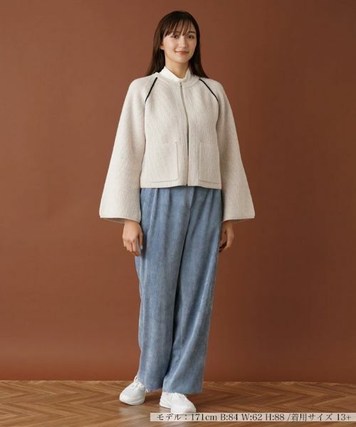Leilian PLUS HOUSE / レリアンプラスハウス カーディガン・ボレロ | 配色ラインカーディガン【NEMIKA】 | 詳細1