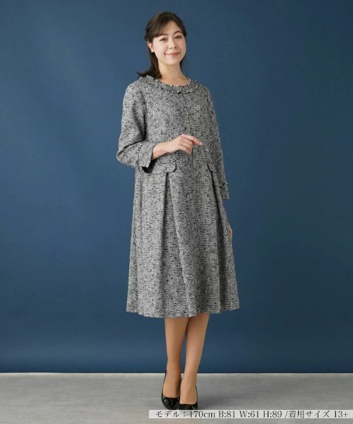 Leilian PLUS HOUSE / レリアンプラスハウス ドレス | 【セレモニー】ミックスツイードタックワンピース | 詳細1