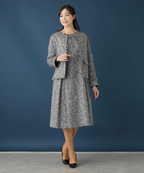 Leilian PLUS HOUSE / レリアンプラスハウス ドレス | 【セレモニー】ミックスツイードタックワンピース | 詳細4