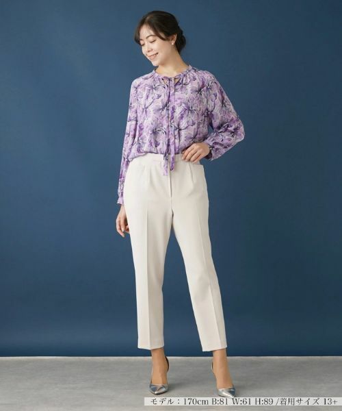 Leilian PLUS HOUSE / レリアンプラスハウス シャツ・ブラウス | フラワープリントリボンブラウス | 詳細1