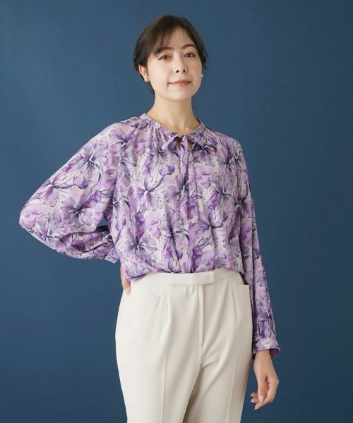 Leilian PLUS HOUSE / レリアンプラスハウス シャツ・ブラウス | フラワープリントリボンブラウス | 詳細4