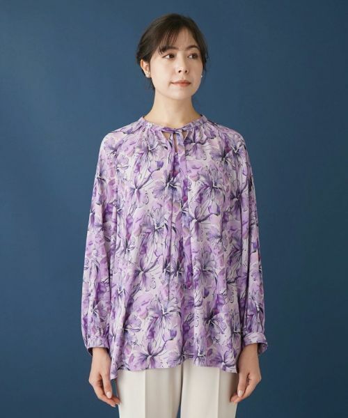 Leilian PLUS HOUSE / レリアンプラスハウス シャツ・ブラウス | フラワープリントリボンブラウス | 詳細5