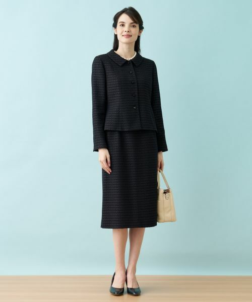 Leilian PLUS HOUSE / レリアンプラスハウス セットアップ | ショールカラーツイードスーツ【セレモニー】 | 詳細1