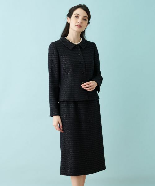 Leilian PLUS HOUSE / レリアンプラスハウス セットアップ | ショールカラーツイードスーツ【セレモニー】 | 詳細10