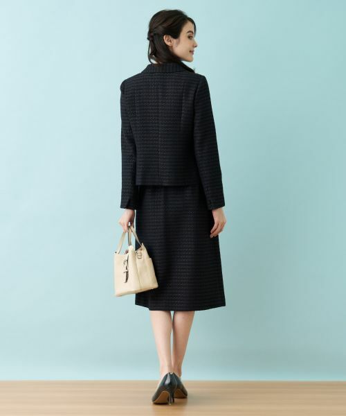 Leilian PLUS HOUSE / レリアンプラスハウス セットアップ | ショールカラーツイードスーツ【セレモニー】 | 詳細6