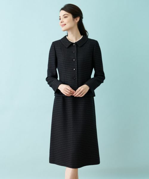 Leilian PLUS HOUSE / レリアンプラスハウス セットアップ | ショールカラーツイードスーツ【セレモニー】 | 詳細9