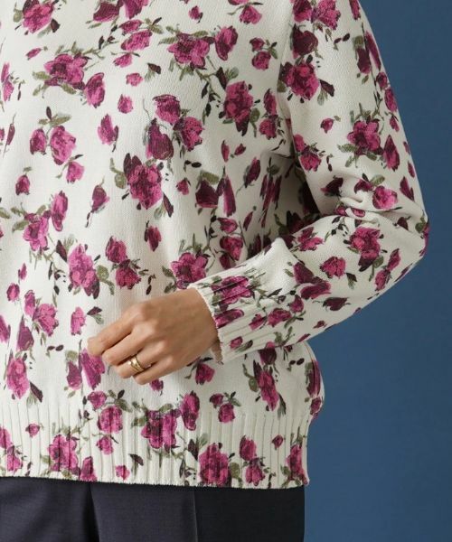 Leilian PLUS HOUSE / レリアンプラスハウス ニット・セーター | ローズ柄クルーネックニット | 詳細10