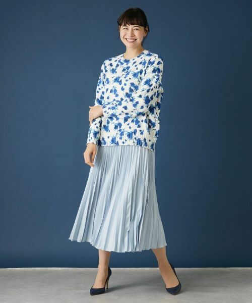 Leilian PLUS HOUSE / レリアンプラスハウス ニット・セーター | ローズ柄クルーネックニット | 詳細12