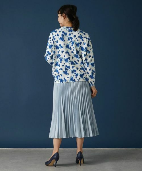 Leilian PLUS HOUSE / レリアンプラスハウス ニット・セーター | ローズ柄クルーネックニット | 詳細14