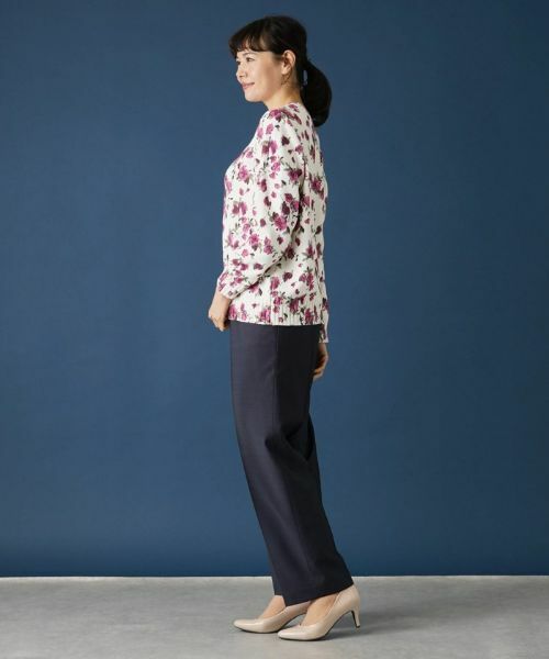 Leilian PLUS HOUSE / レリアンプラスハウス ニット・セーター | ローズ柄クルーネックニット | 詳細2