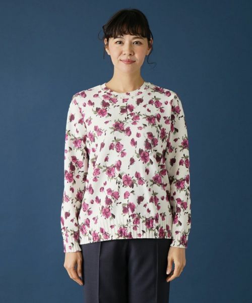 Leilian PLUS HOUSE / レリアンプラスハウス ニット・セーター | ローズ柄クルーネックニット | 詳細4