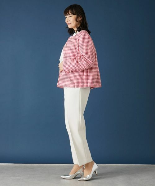 Leilian PLUS HOUSE / レリアンプラスハウス テーラードジャケット | 千鳥格子柄ノーカラージャケット | 詳細2