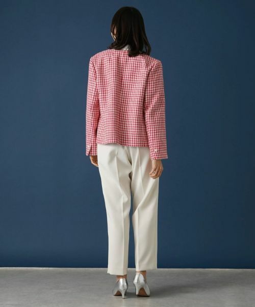 Leilian PLUS HOUSE / レリアンプラスハウス テーラードジャケット | 千鳥格子柄ノーカラージャケット | 詳細3