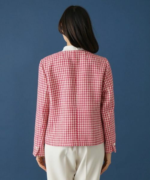 Leilian PLUS HOUSE / レリアンプラスハウス テーラードジャケット | 千鳥格子柄ノーカラージャケット | 詳細6