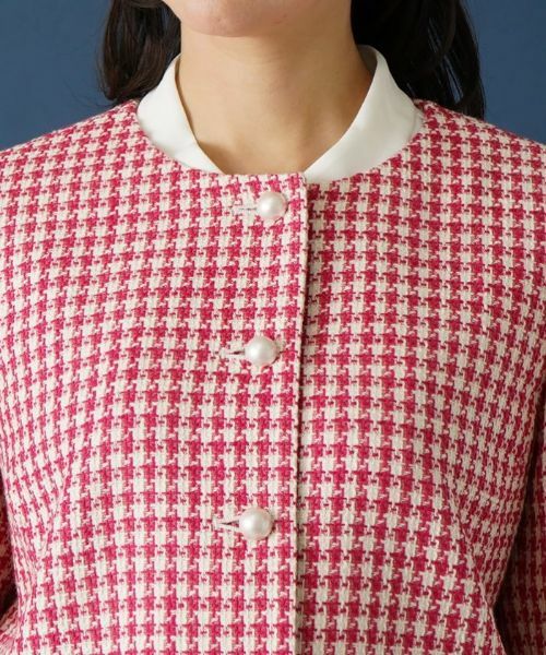 Leilian PLUS HOUSE / レリアンプラスハウス テーラードジャケット | 千鳥格子柄ノーカラージャケット | 詳細7