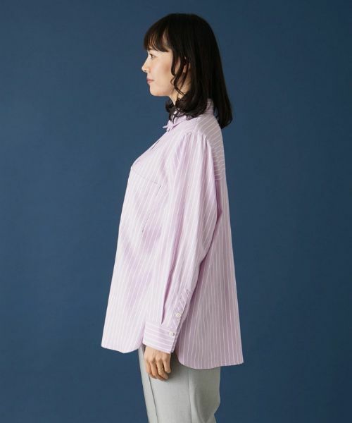Leilian PLUS HOUSE / レリアンプラスハウス シャツ・ブラウス | バックタック入りストライプシャツ | 詳細5