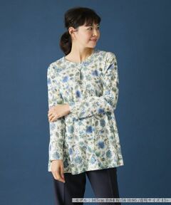 Leilian PLUS HOUSE / レリアンプラスハウス カットソー | フラワープリントカットソー【プラス企画】