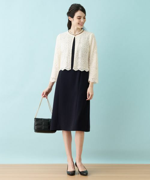 Leilian PLUS HOUSE / レリアンプラスハウス ドレス | レースドッキングワンピース【セレモニー】 | 詳細1