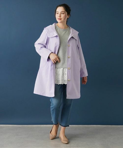 Leilian PLUS HOUSE / レリアンプラスハウス その他アウター | 【はっ水】フード付きコート | 詳細1