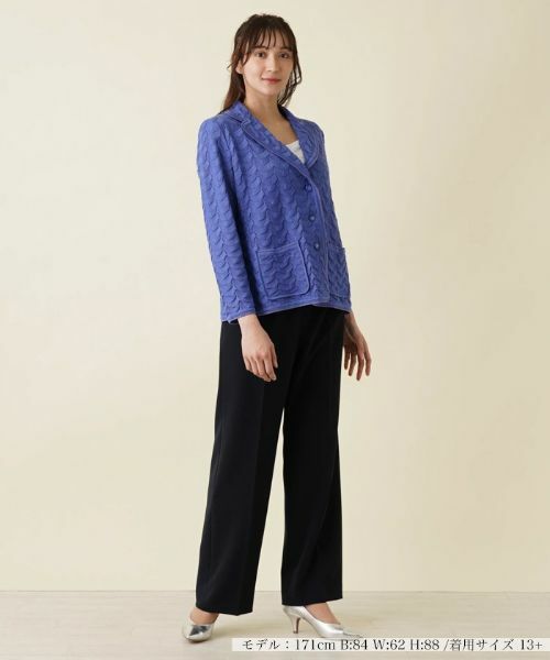 Leilian PLUS HOUSE / レリアンプラスハウス テーラードジャケット | コットンニットテーラードジャケット | 詳細1