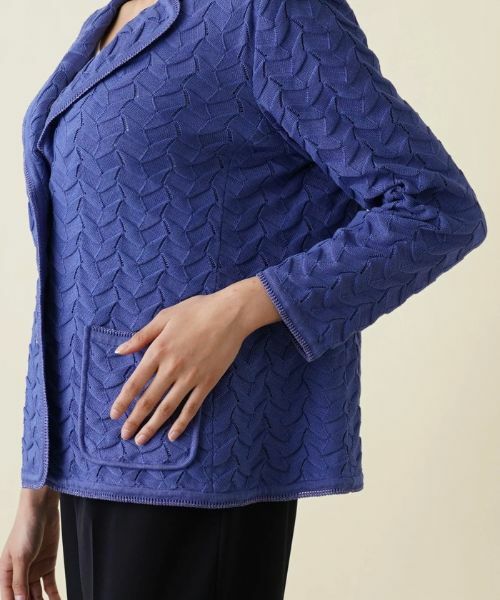 Leilian PLUS HOUSE / レリアンプラスハウス テーラードジャケット | コットンニットテーラードジャケット | 詳細10