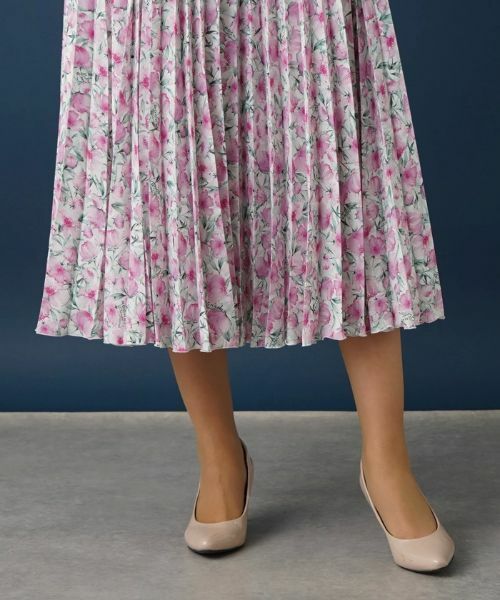 Leilian PLUS HOUSE / レリアンプラスハウス ロング・マキシ丈スカート | 水彩フラワープリーツスカート【ROCHAS Premiere】 | 詳細11