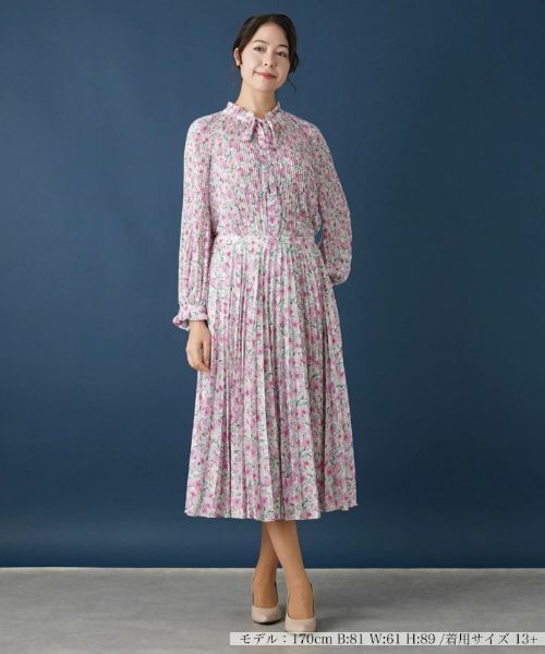 Leilian PLUS HOUSE / レリアンプラスハウス ロング・マキシ丈スカート | 水彩フラワープリーツスカート【ROCHAS Premiere】 | 詳細4