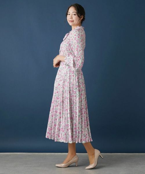 Leilian PLUS HOUSE / レリアンプラスハウス ロング・マキシ丈スカート | 水彩フラワープリーツスカート【ROCHAS Premiere】 | 詳細5