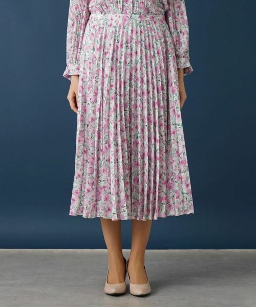 Leilian PLUS HOUSE / レリアンプラスハウス ロング・マキシ丈スカート | 水彩フラワープリーツスカート【ROCHAS Premiere】 | 詳細7