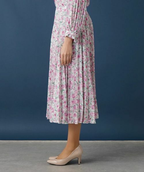 Leilian PLUS HOUSE / レリアンプラスハウス ロング・マキシ丈スカート | 水彩フラワープリーツスカート【ROCHAS Premiere】 | 詳細8