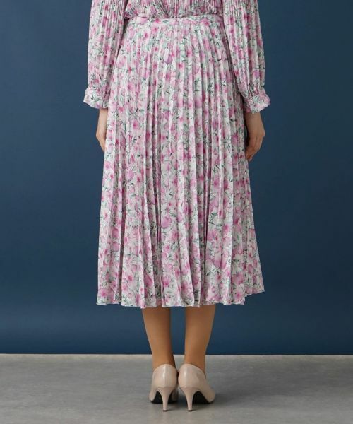 Leilian PLUS HOUSE / レリアンプラスハウス ロング・マキシ丈スカート | 水彩フラワープリーツスカート【ROCHAS Premiere】 | 詳細9