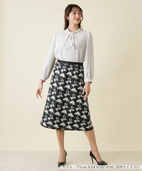 Leilian PLUS HOUSE / レリアンプラスハウス ミニ・ひざ丈スカート | ミディ丈スカート【ROCHAS Premiere】 | 詳細1