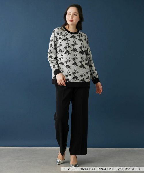 Leilian PLUS HOUSE / レリアンプラスハウス ニット・セーター | 総柄セーター【ROCHAS Premiere】 | 詳細1