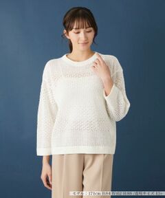 Leilian PLUS HOUSE / レリアンプラスハウス ニット・セーター | 透かし編みニットプルオーバー【Leilian WHITE LABEL】