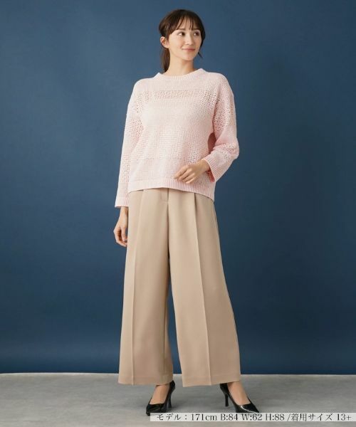 Leilian PLUS HOUSE / レリアンプラスハウス ニット・セーター | 透かし編みニットプルオーバー【Leilian WHITE LABEL】 | 詳細1