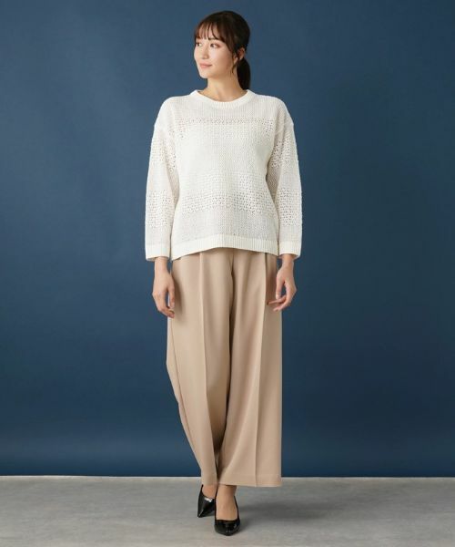 Leilian PLUS HOUSE / レリアンプラスハウス ニット・セーター | 透かし編みニットプルオーバー【Leilian WHITE LABEL】 | 詳細11