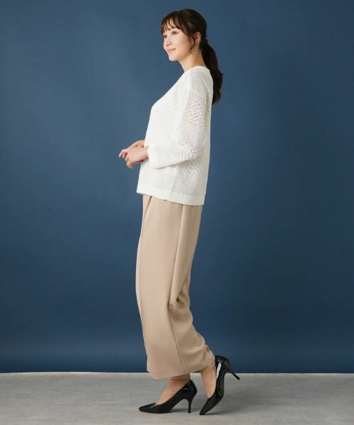 Leilian PLUS HOUSE / レリアンプラスハウス ニット・セーター | 透かし編みニットプルオーバー【Leilian WHITE LABEL】 | 詳細12