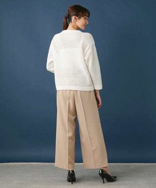 Leilian PLUS HOUSE / レリアンプラスハウス ニット・セーター | 透かし編みニットプルオーバー【Leilian WHITE LABEL】 | 詳細13